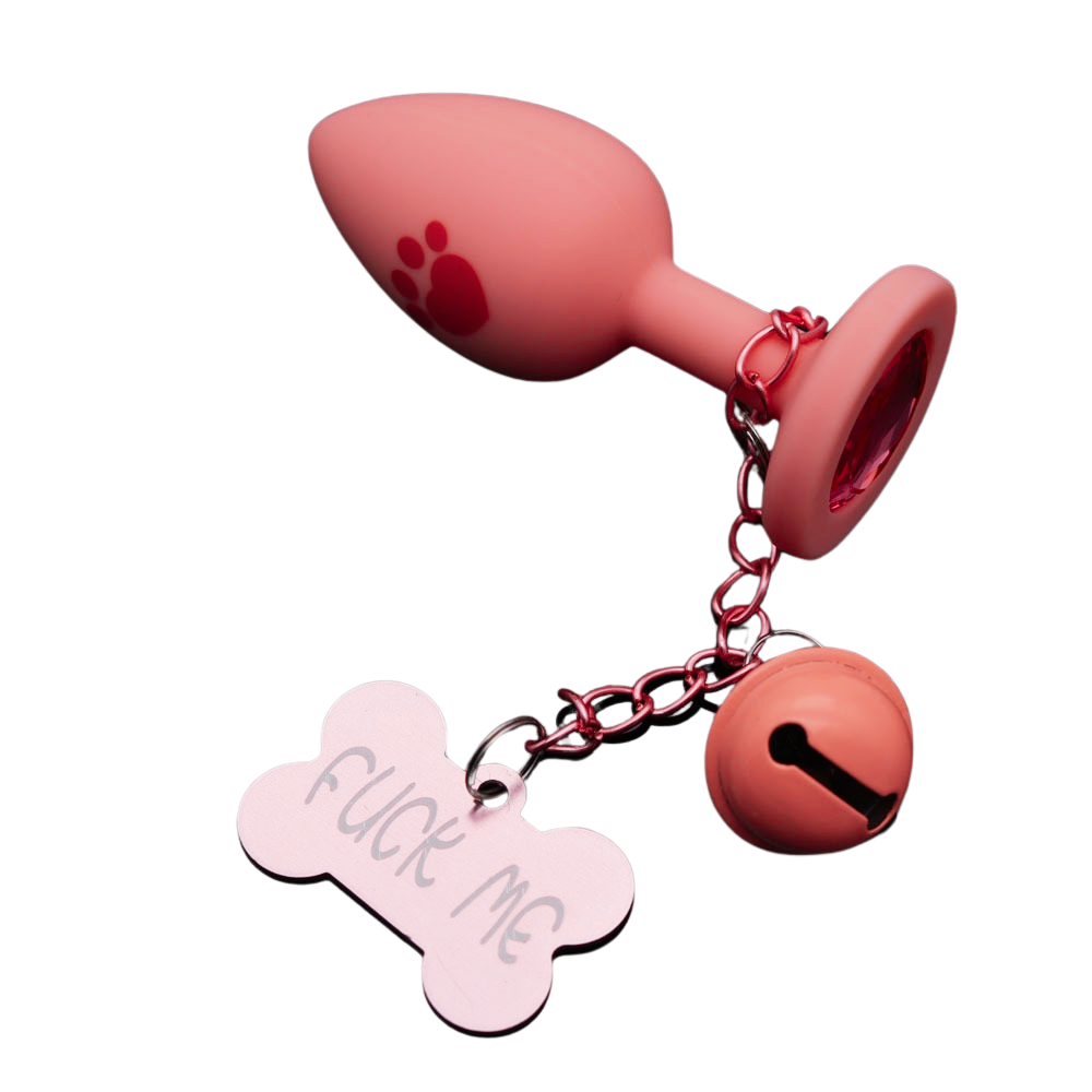 PINK SISSY BUTTPLUG WITH TAG AND CAT BELLS The Sissy Market PINK SISSY BUTTPLUG WITH TAG AND CAT BELLS The Sissy Market