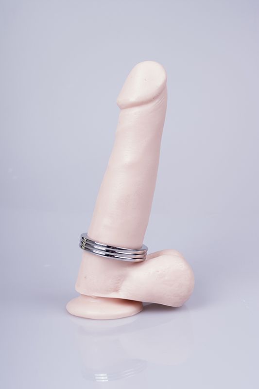 RIBBED STAINLESS STEEL COCKRING 50MM  The Sissy Market